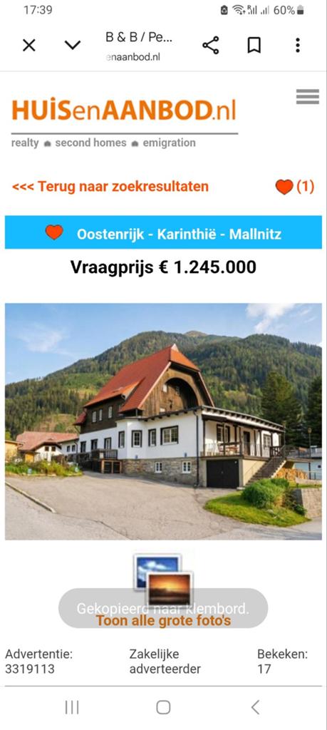 Te koop B&B - pension Mallnitz
