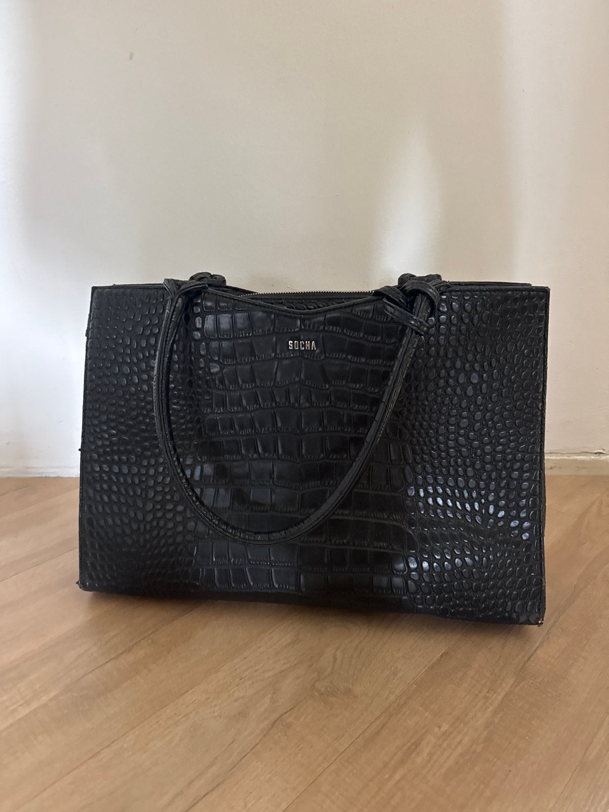 Socha laptoptas met schouderband en crocoprint, Sieraden, Tassen en Uiterlijk, Tassen | Damestassen, Ophalen of Verzenden, Gebruikt