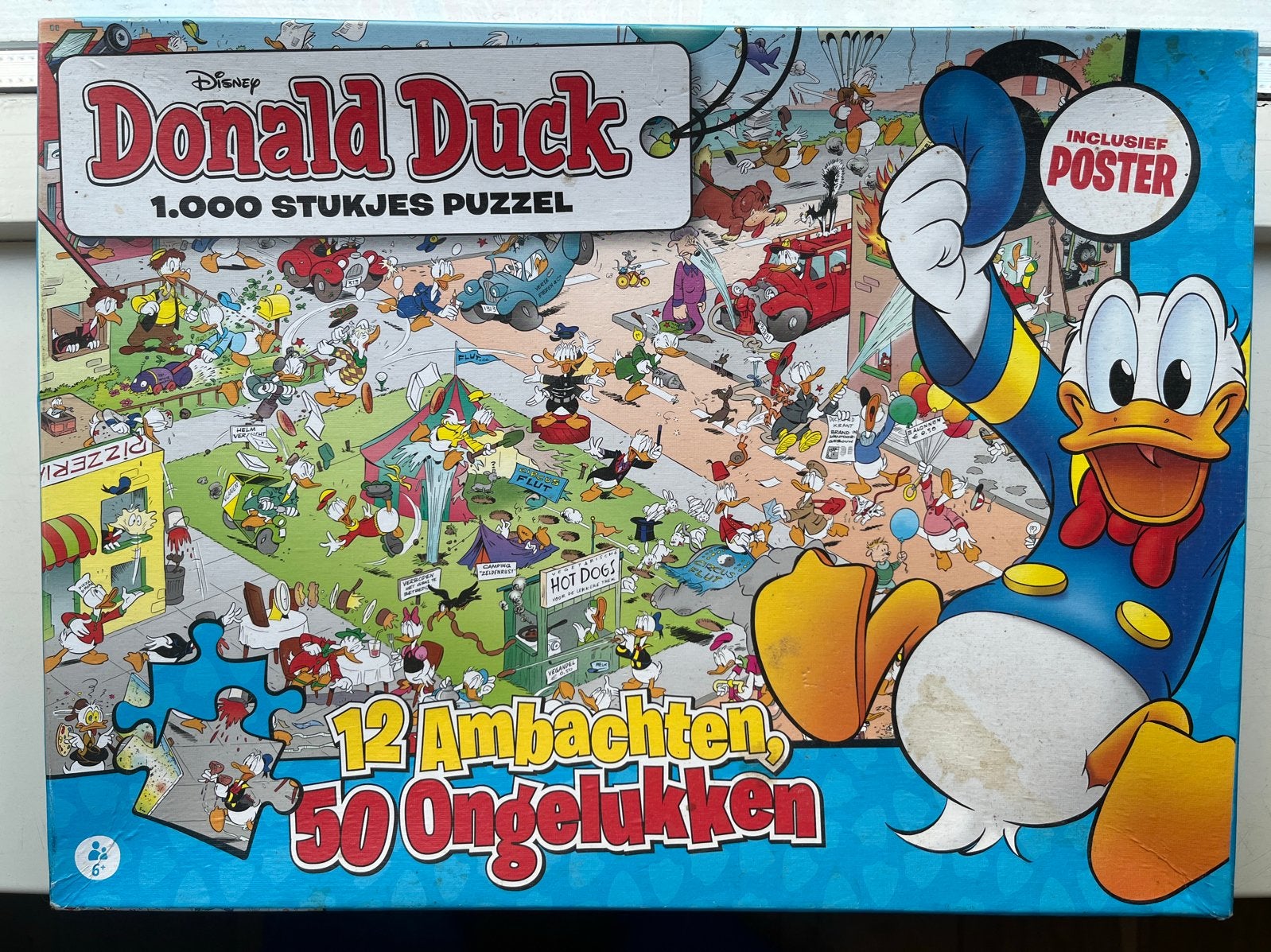 Donald Duck 1000 stukjes puzzel - 12 ambachten, Ophalen, 500 t/m 1500 stukjes, Gebruikt, Legpuzzel