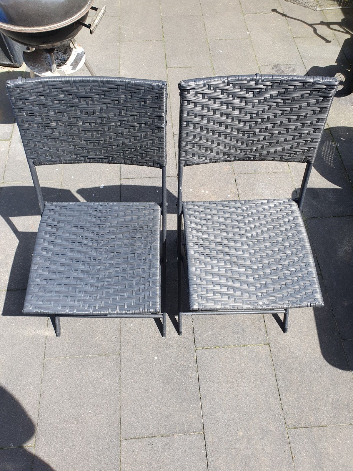 2 opklapbare tuinstoelen antraciet, Tuin en Terras, Tuinstoelen, Ophalen, Gebruikt, Kunststof, Inklapbaar