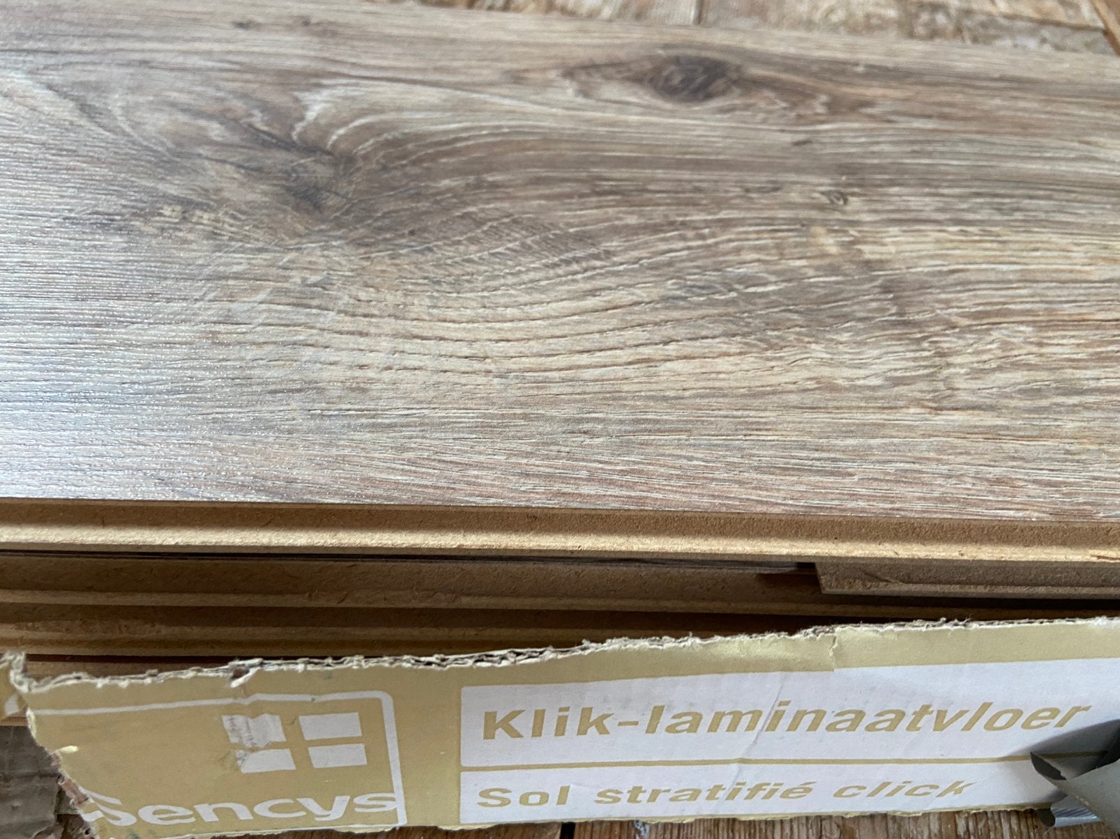 1pak click Laminaat Sencys licht eiken, Ophalen, Zo goed als nieuw, Laminaat