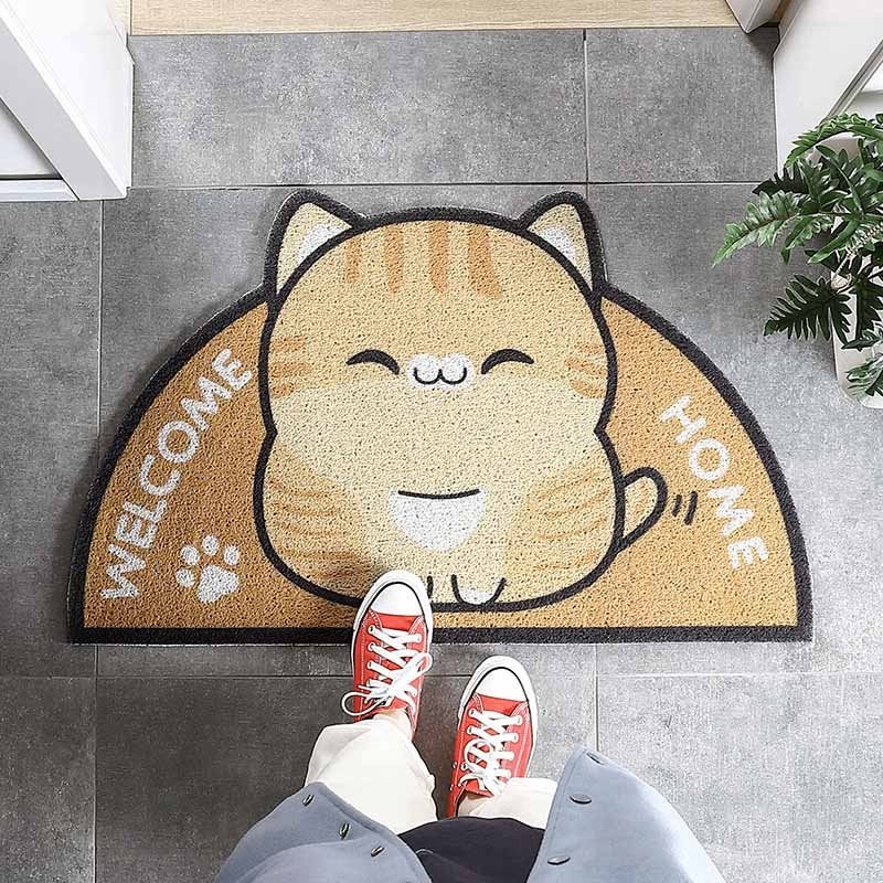 Oranje Kat Deurmat / Katten Dieren Deur Mat Vloermat Kleed, Tuin en Terras, Deurmatten, Verzenden, Nieuw, Binnen