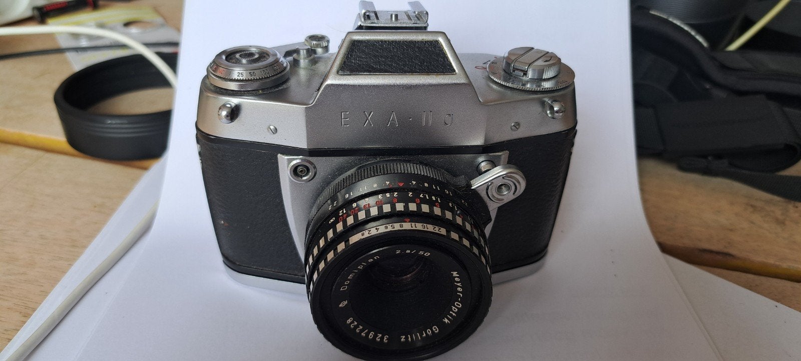 Vintage Exa IIb Spiegelreflexcamera met Meyer-Optik Domiplan, Ophalen of Verzenden, Gebruikt, Spiegelreflex, Overige Merken