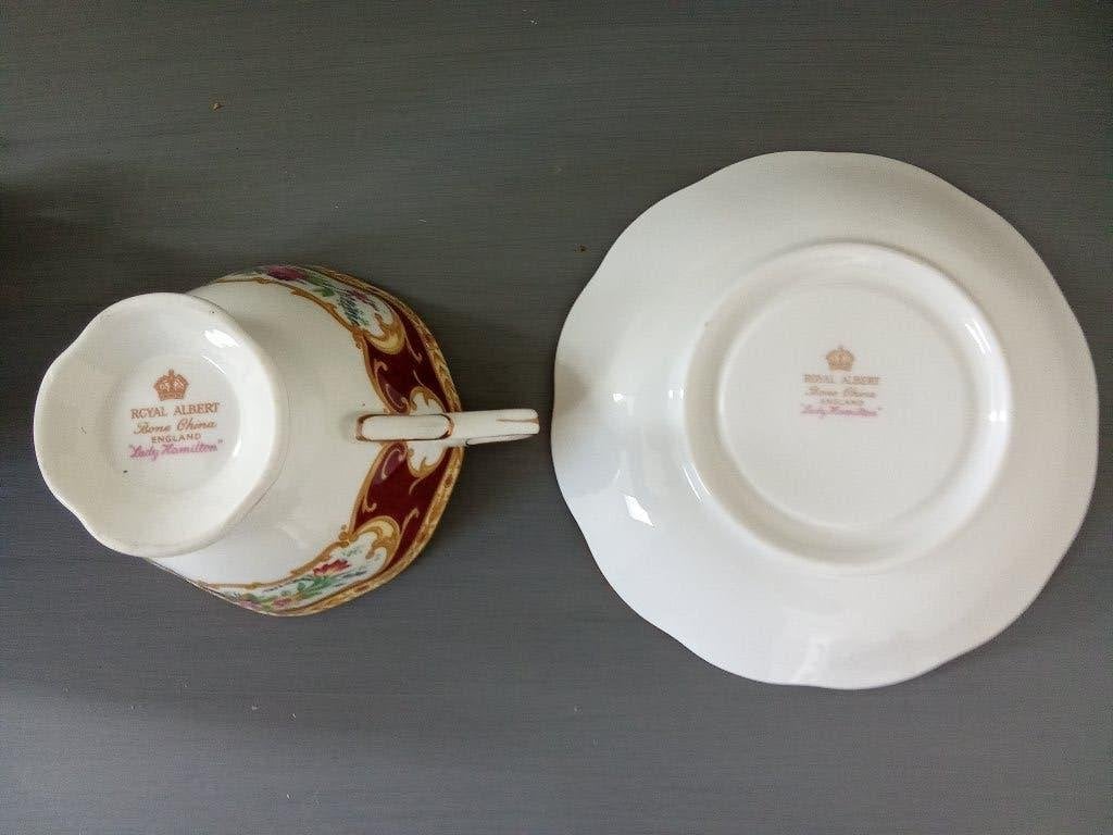 Tasje met schoten Royal Albert (Lady Hamilton), Kop en/of schotel, Verzilverd, Ophalen of Verzenden, Zo goed als nieuw