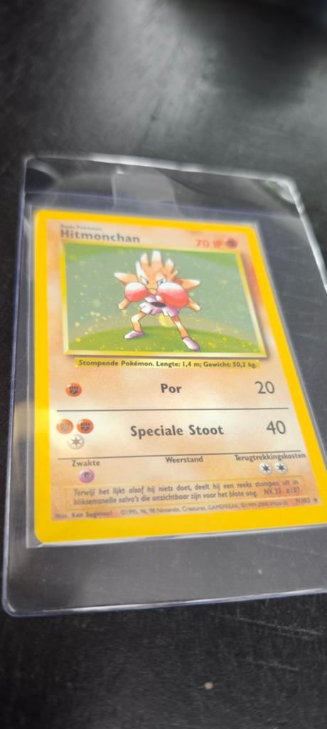 Pokémon Kaart Hitmonchan Base Set 1999 Holografisch, Ophalen of Verzenden