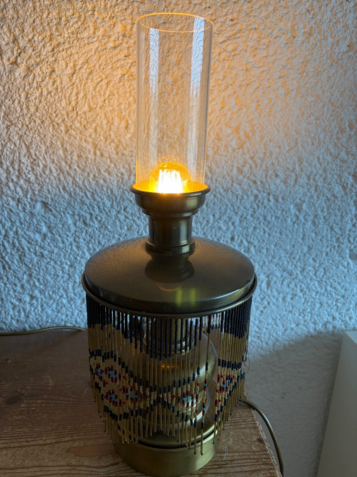 Vintage lamp,  voet 14, middenstuk 21, hoogte 48, Ophalen, Gebruikt, Overige merken, Vintage