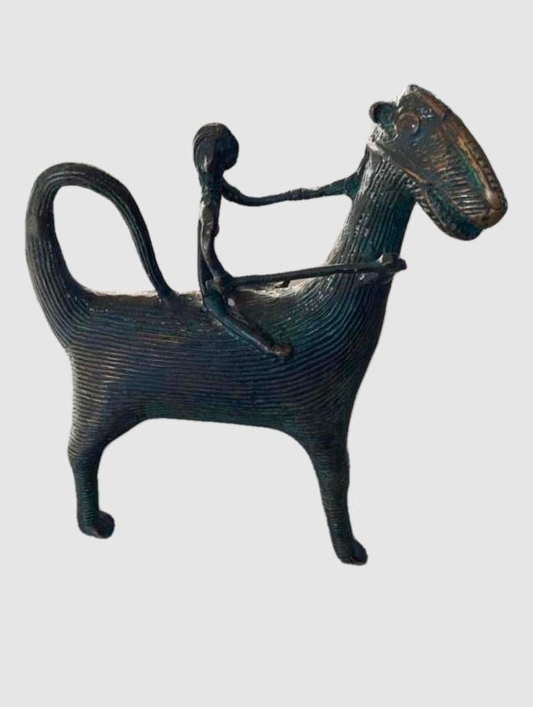 Dhokra Ruiter - Messing/Brons India, Ophalen of Verzenden