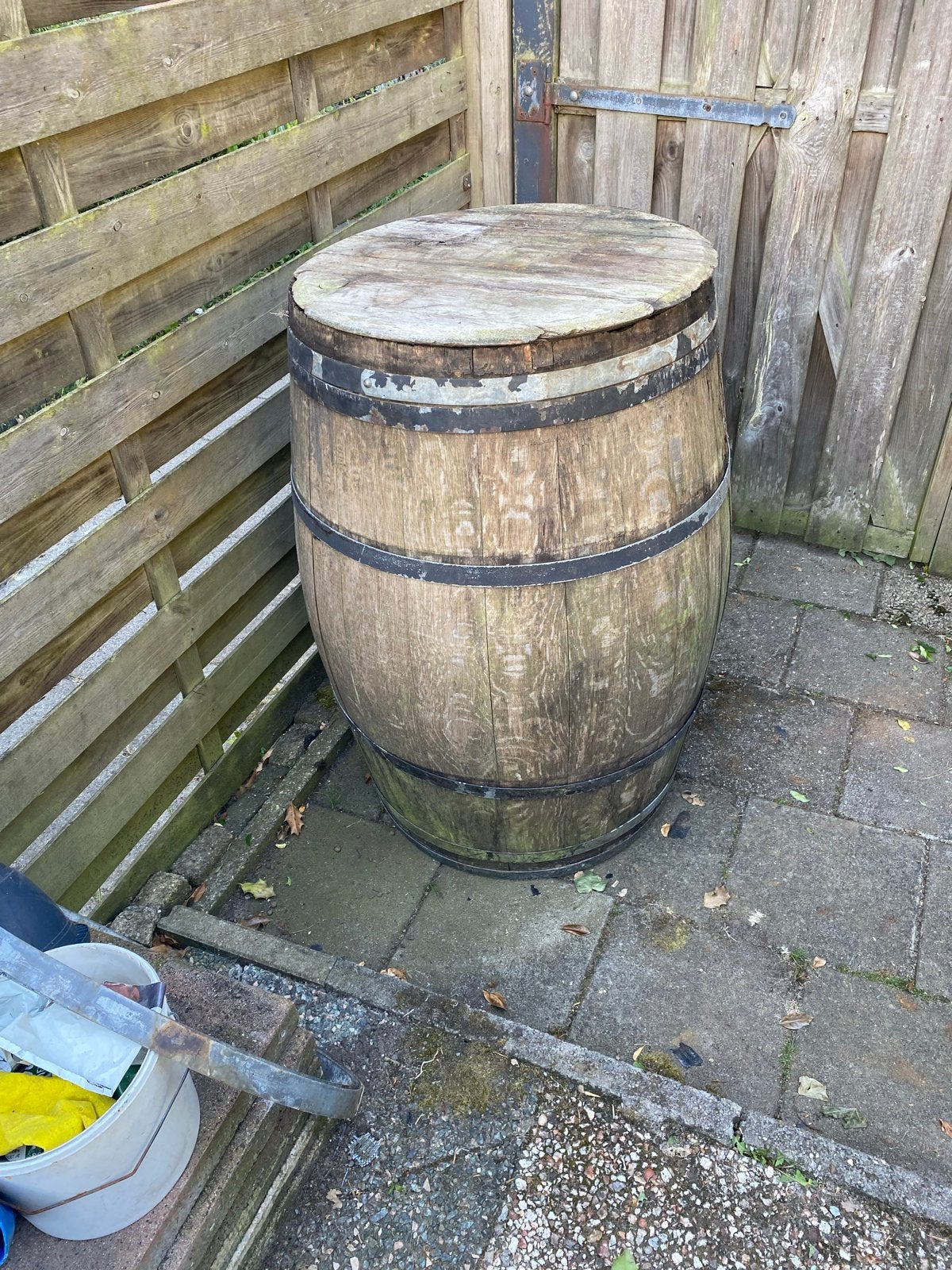 Grote houten regenton/wijnvat, Tuin en Terras, 150 liter of meer, Ophalen, Gebruikt, Hout