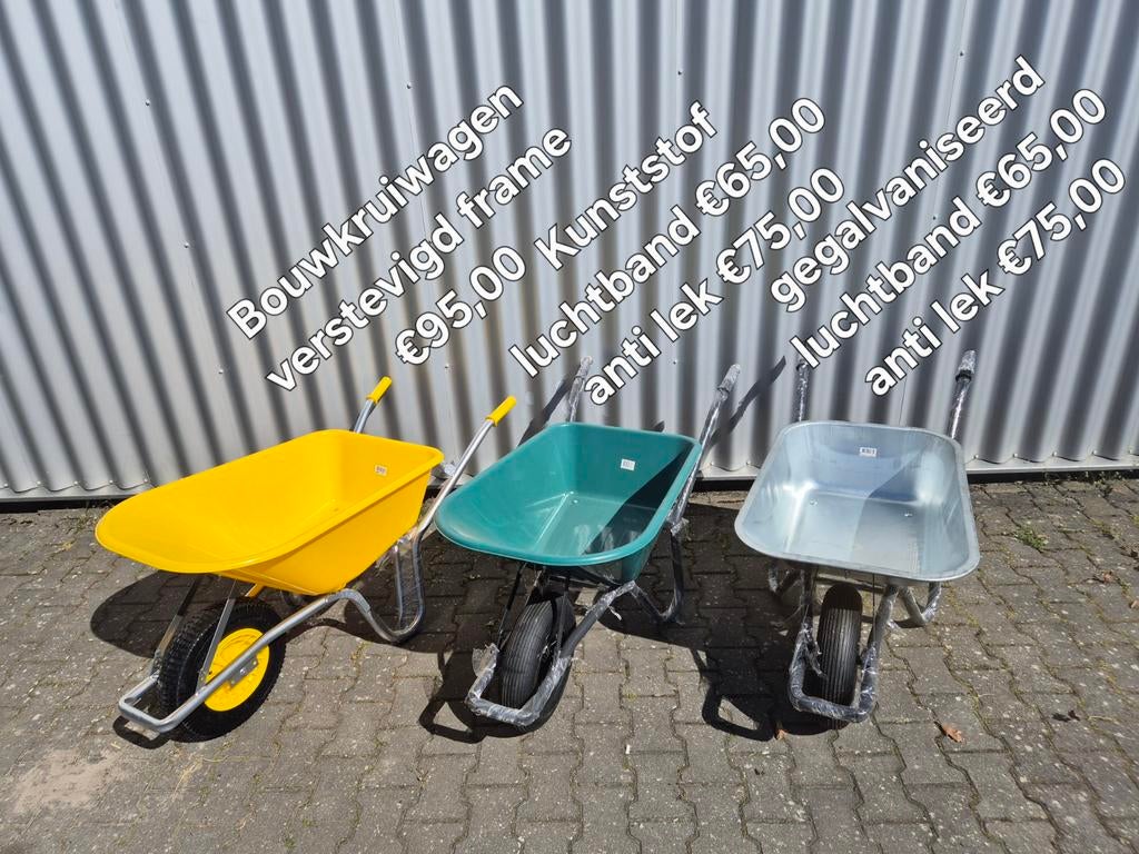 Kruiwagen: Bouw (verstevigd frame) of standaard, Ophalen, Onbekend, Onbekend, Nieuw