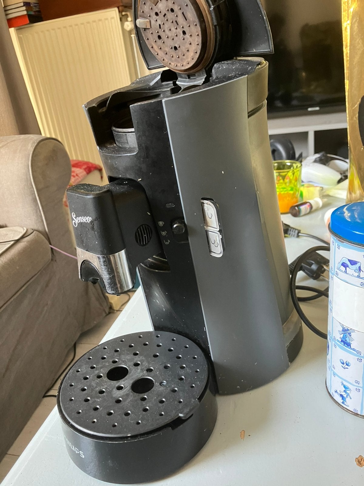Senseo apparaat melkopschuimer en zak koffiepads, Witgoed en Apparatuur, Koffiezetapparaten, Ophalen, Zo goed als nieuw, Koffiemachine