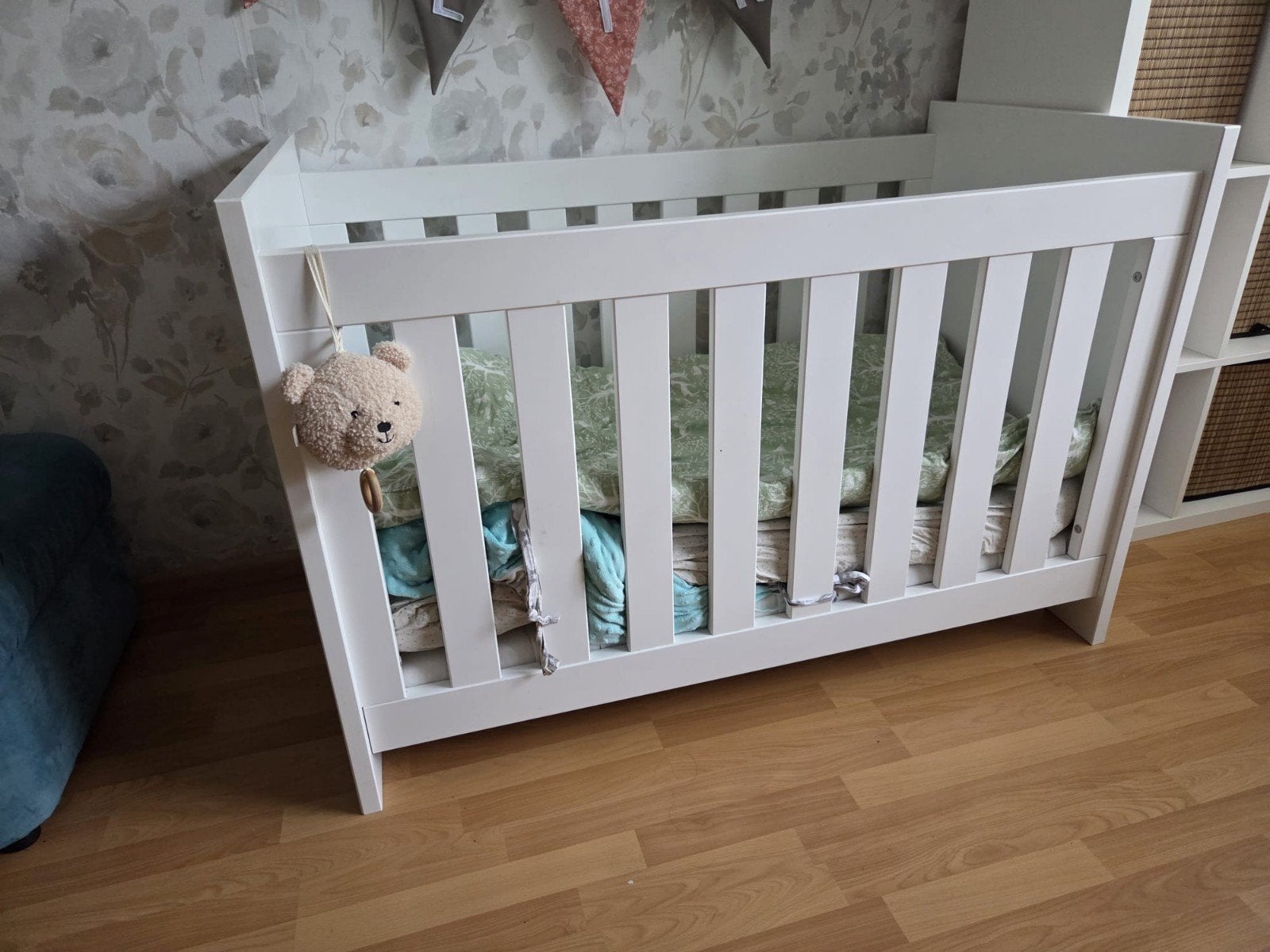 Stevig wit ledikant 120x60cm, Ophalen, Zo goed als nieuw, Ledikant