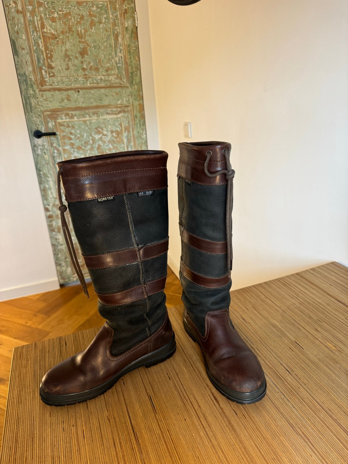 Dubarry regenlaarzen leer blauw bruin EUR 38,5 UK 6, Verzenden, Gedragen, Blauw, Regenlaarzen