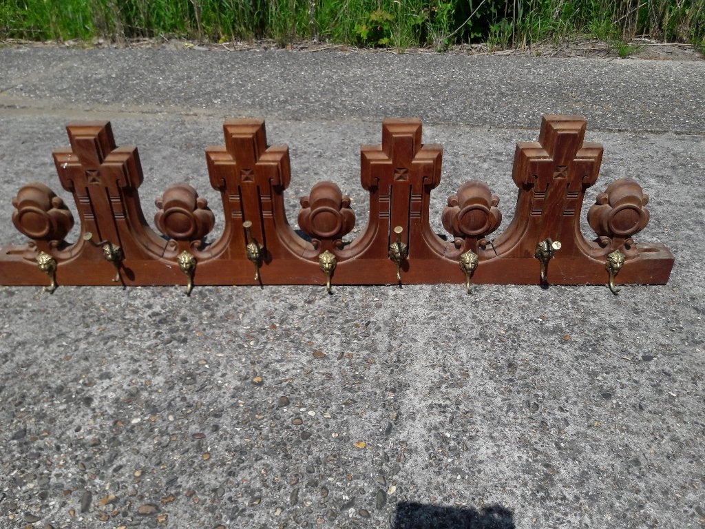 Mooie massief houten kapstok uit kerk, Zo goed als nieuw, Minder dan 100 cm, Hout, Ophalen