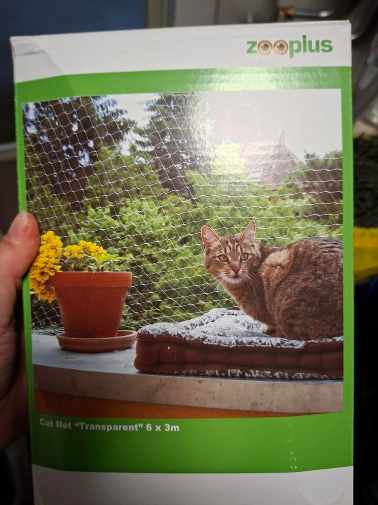 Balkon net katten, 1 x groen, 1 x wit/ transparant, Dieren en Toebehoren, Ophalen, Zo goed als nieuw
