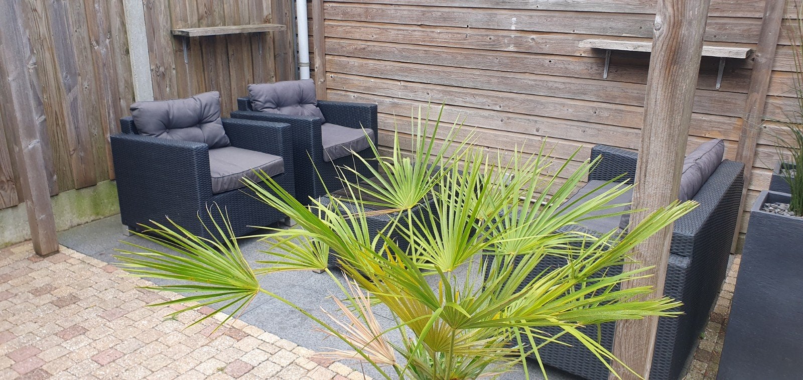 Loungeset met 2 Stoelen, Bank en Salontafel, Tuin en Terras, 4 zitplaatsen, Gebruikt, Ophalen of Verzenden, Bank