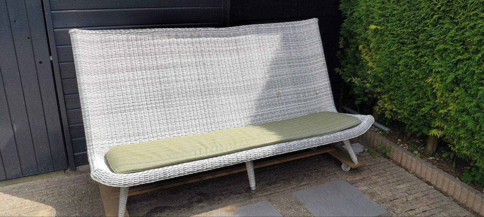 Giardo Furniture Wicker Tuinbank met Kussen, Ophalen, Gebruikt, Wicker