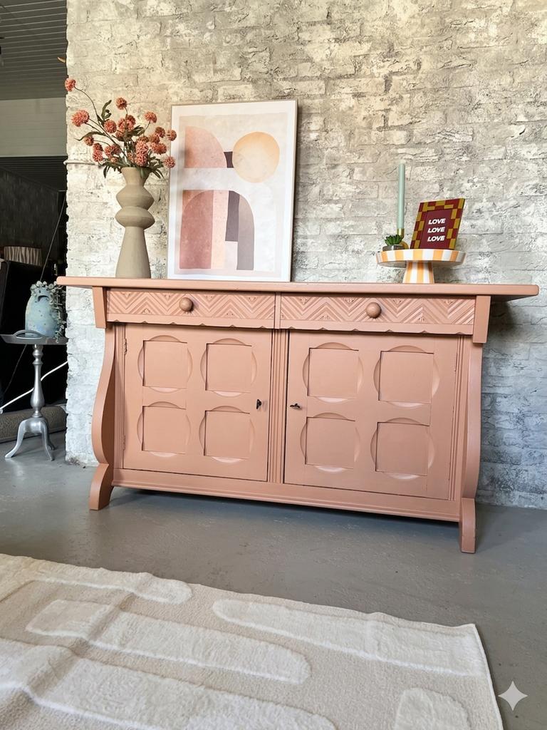 Terra kleur dressoir kast, Ophalen, Gebruikt, 25 tot 50 cm, 100 tot 150 cm