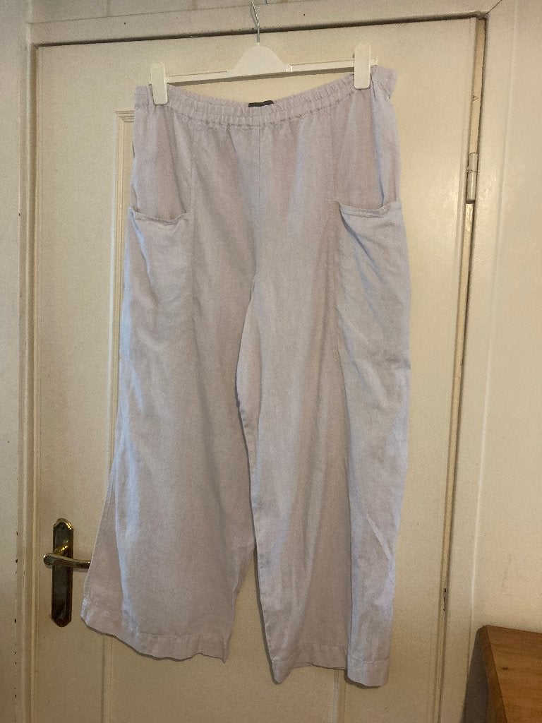 Gebroken witte lange linnen broek Oska, maat XL / Lees tekst, Kleding | Dames, Grote Maten, Verzenden, Wit, Zo goed als nieuw