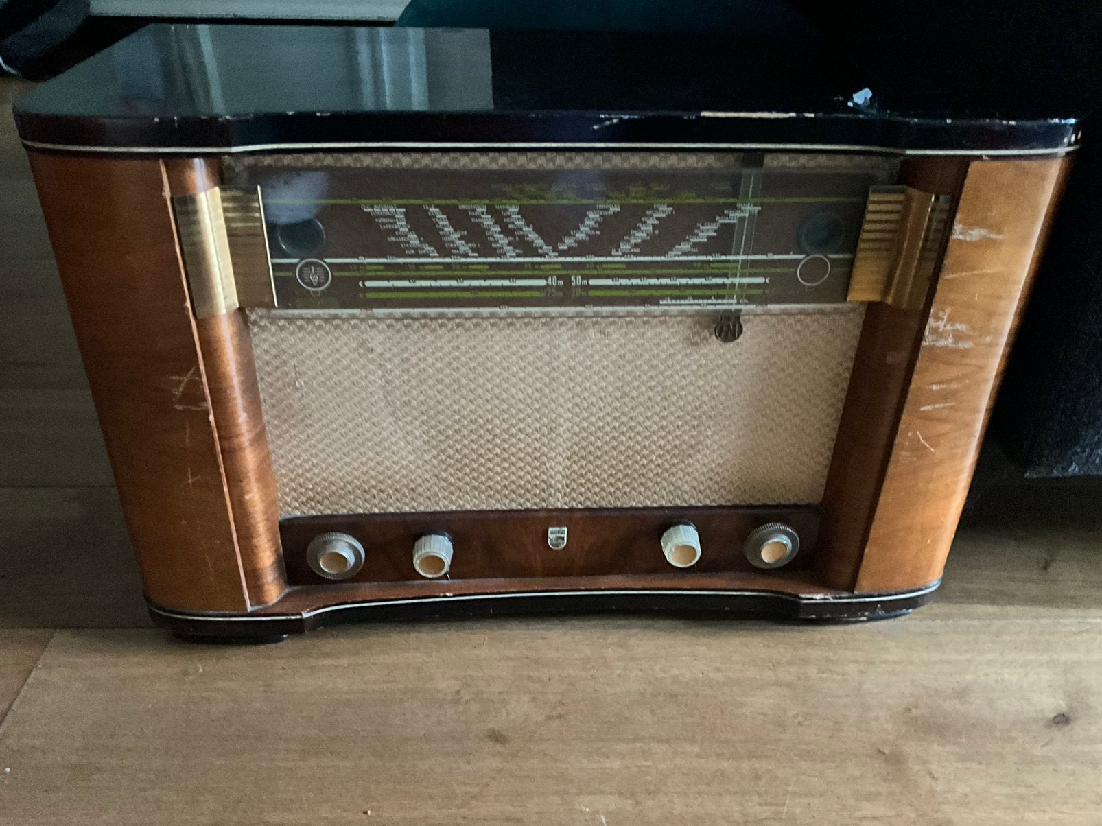 Philips buizenradio jaren 50 compleet, origineel en ongetest, Ophalen, Gebruikt, Radio
