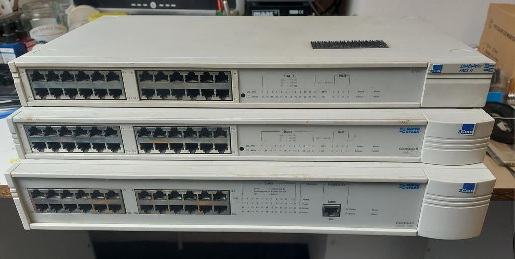 3x 3Com Netwerk Switches (24 poorten), Ophalen of Verzenden