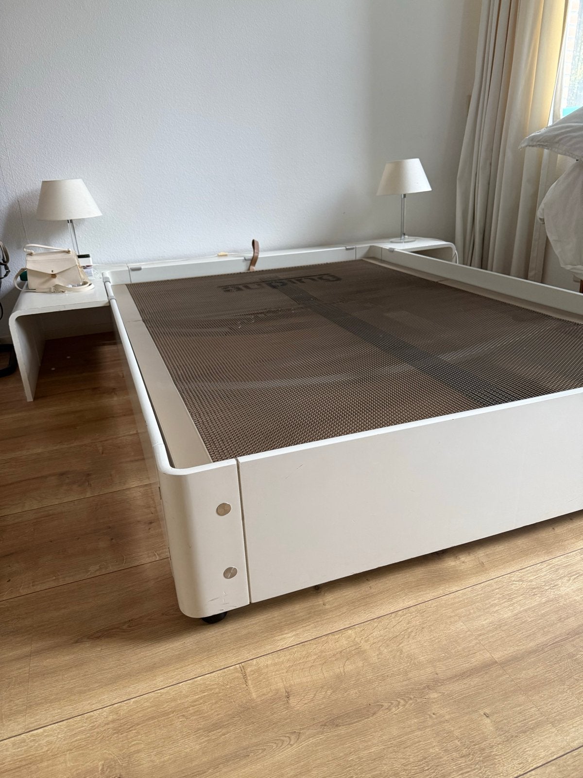 Auping Auronde bed (140x200) met spiraalbodem, Ophalen, Gebruikt, Wit, 140 cm