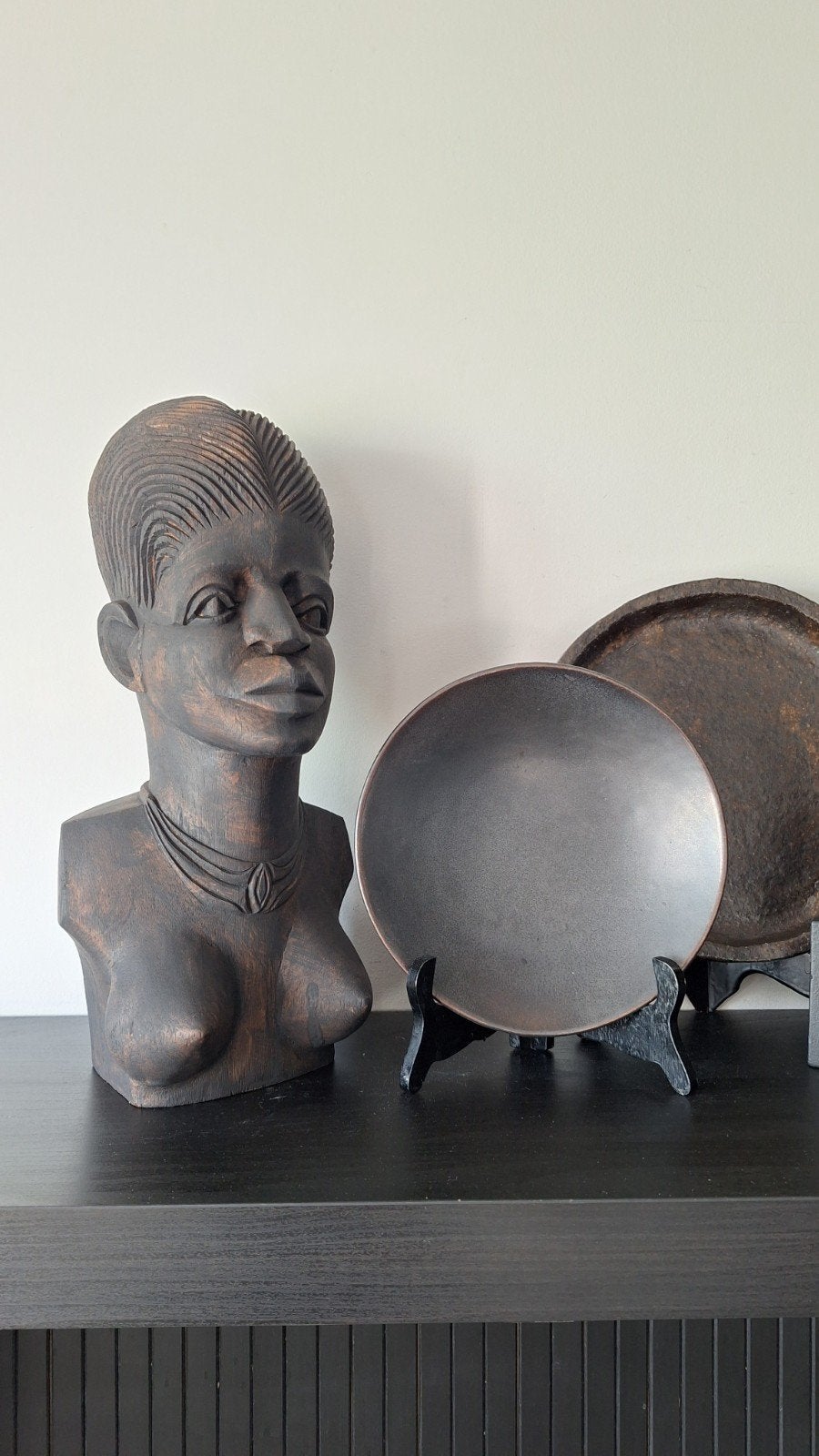 Houten Afrikaanse Buste - Handgesneden Vrouwenbeeld, Hout, Bruin, Afrika, Handgemaakt