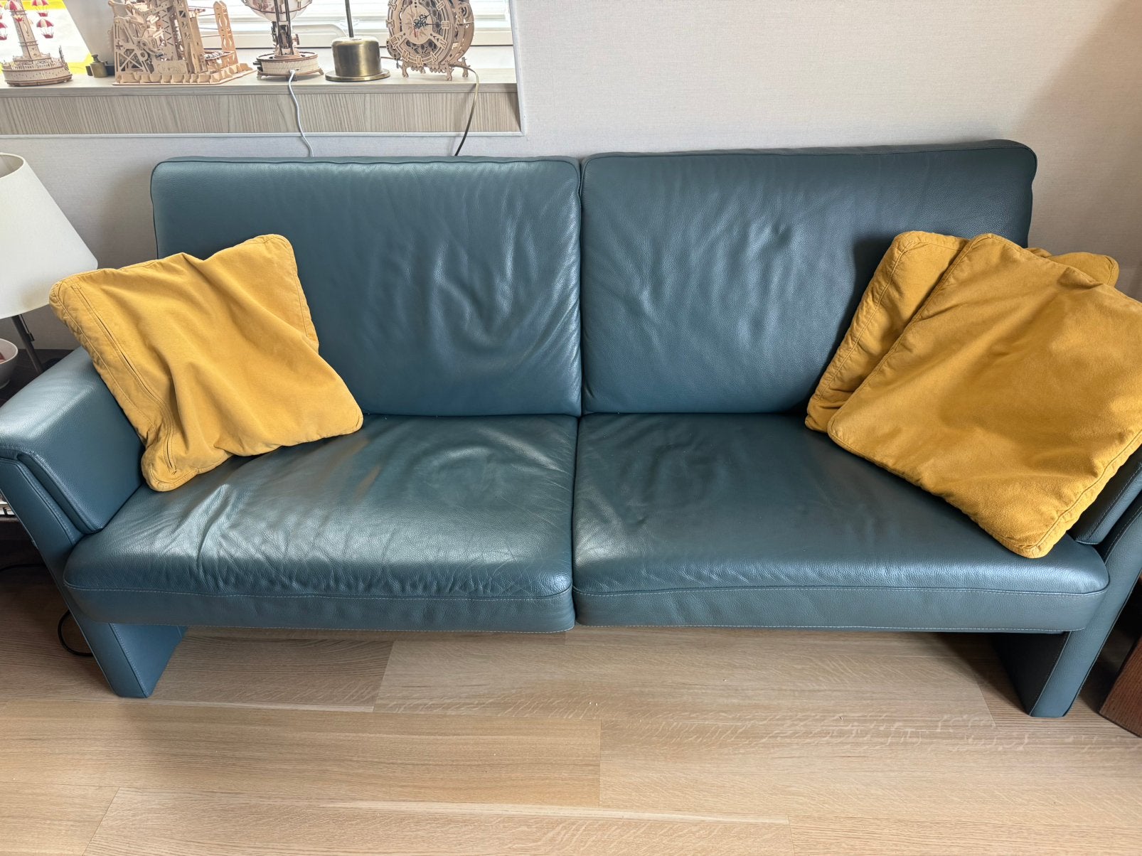 Nette leren bank, Ophalen, Zo goed als nieuw, 75 tot 100 cm, Leer