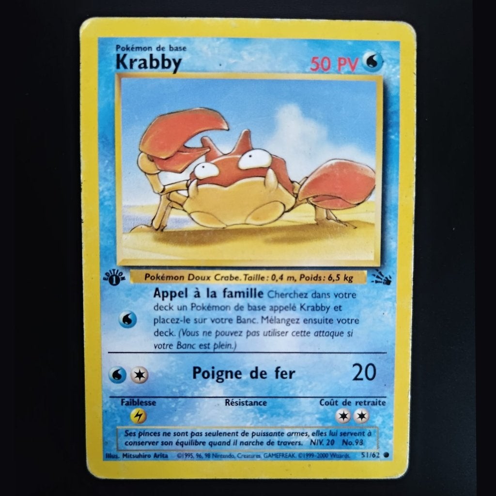 Krabby [1st Edition] #51 Pokemon Fossil, Verzenden, Gebruikt, Losse kaart