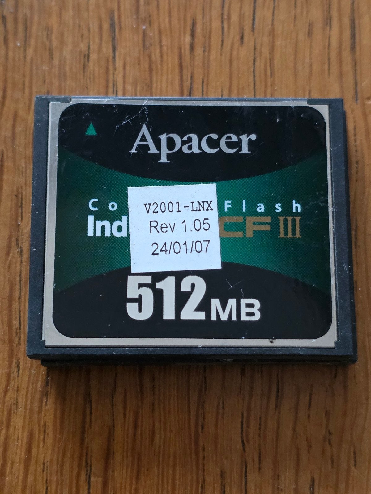 Apacer Compact Flash (CF) III 512 MB geheugenkaart, Gebruikt, Apacer, Minder dan 2 GB, Ophalen of Verzenden