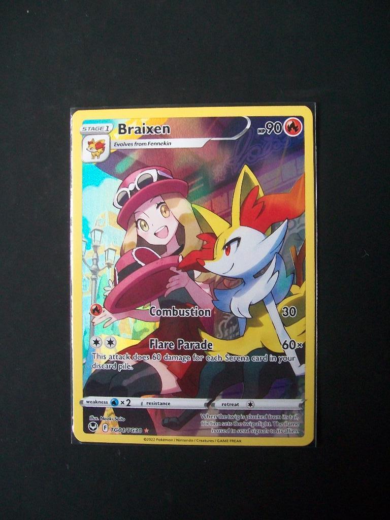 8647. Nieuwe Pokemon Kaart BRAIXEN HP 90 (TG01/TG30), Verzenden, Nieuw, Losse kaart, Foil