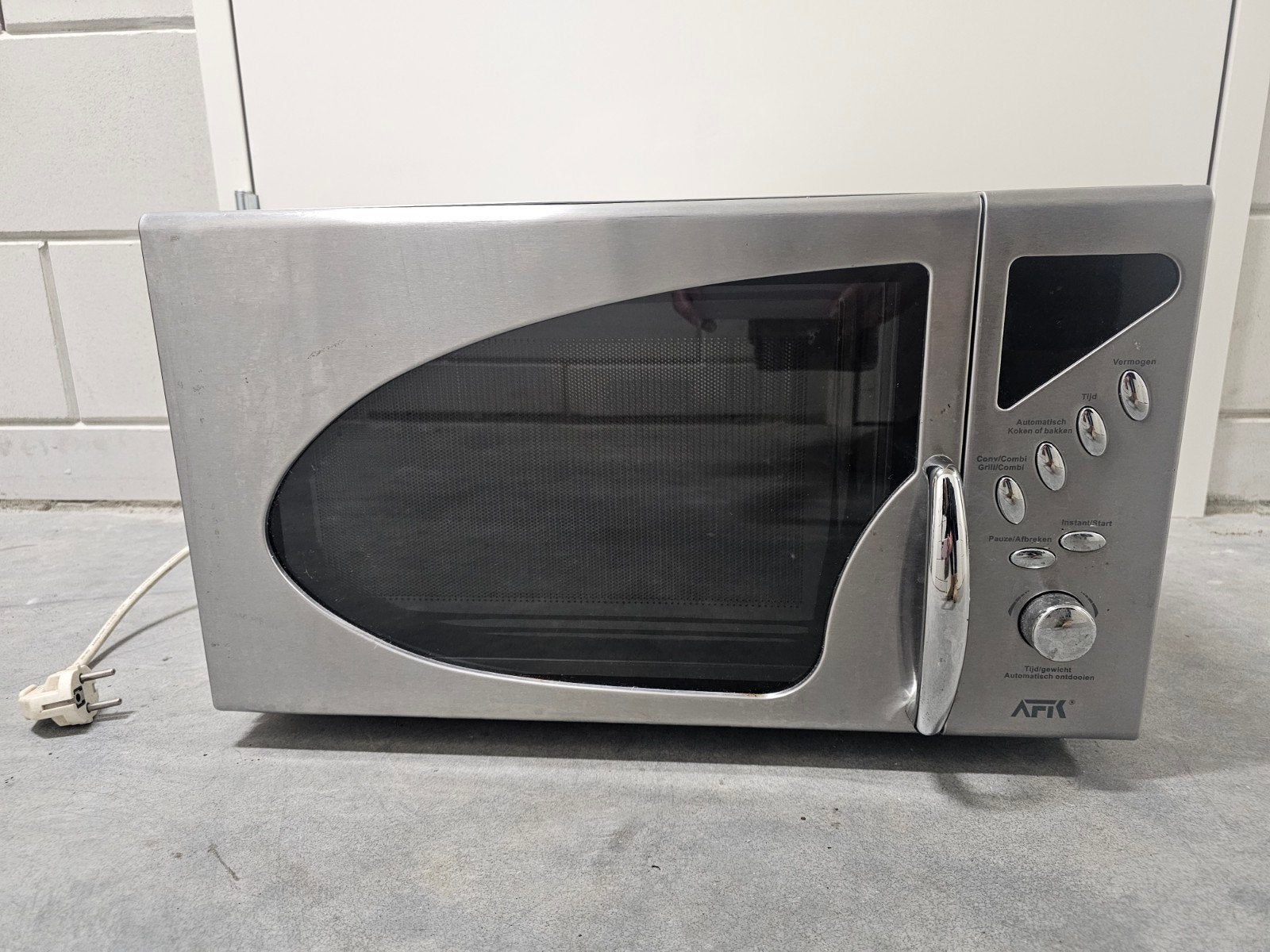 AFK roestvrijstalen magnetron - Perfecte staat!!, Ophalen, Combimagnetron, Hete lucht, Zo goed als nieuw