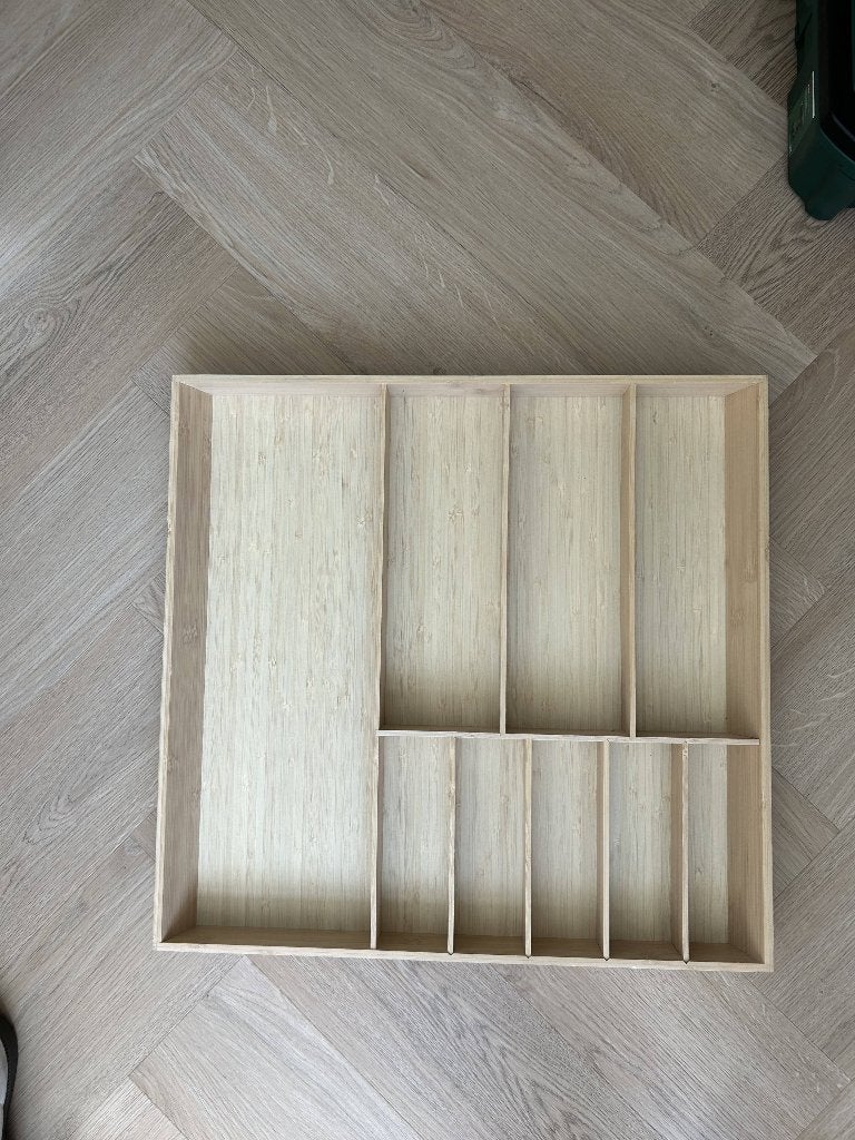 Bamboe bestekbak ladeverdeler keuken organizer, Beige, Ophalen of Verzenden, Natuurlijk materiaal, Overige typen