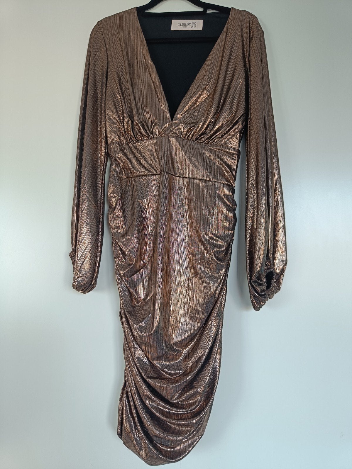 Nieuwe Club L London Jurk Maat 40 Brons Metallic, Club L London, Verzenden, Nieuw, Goud