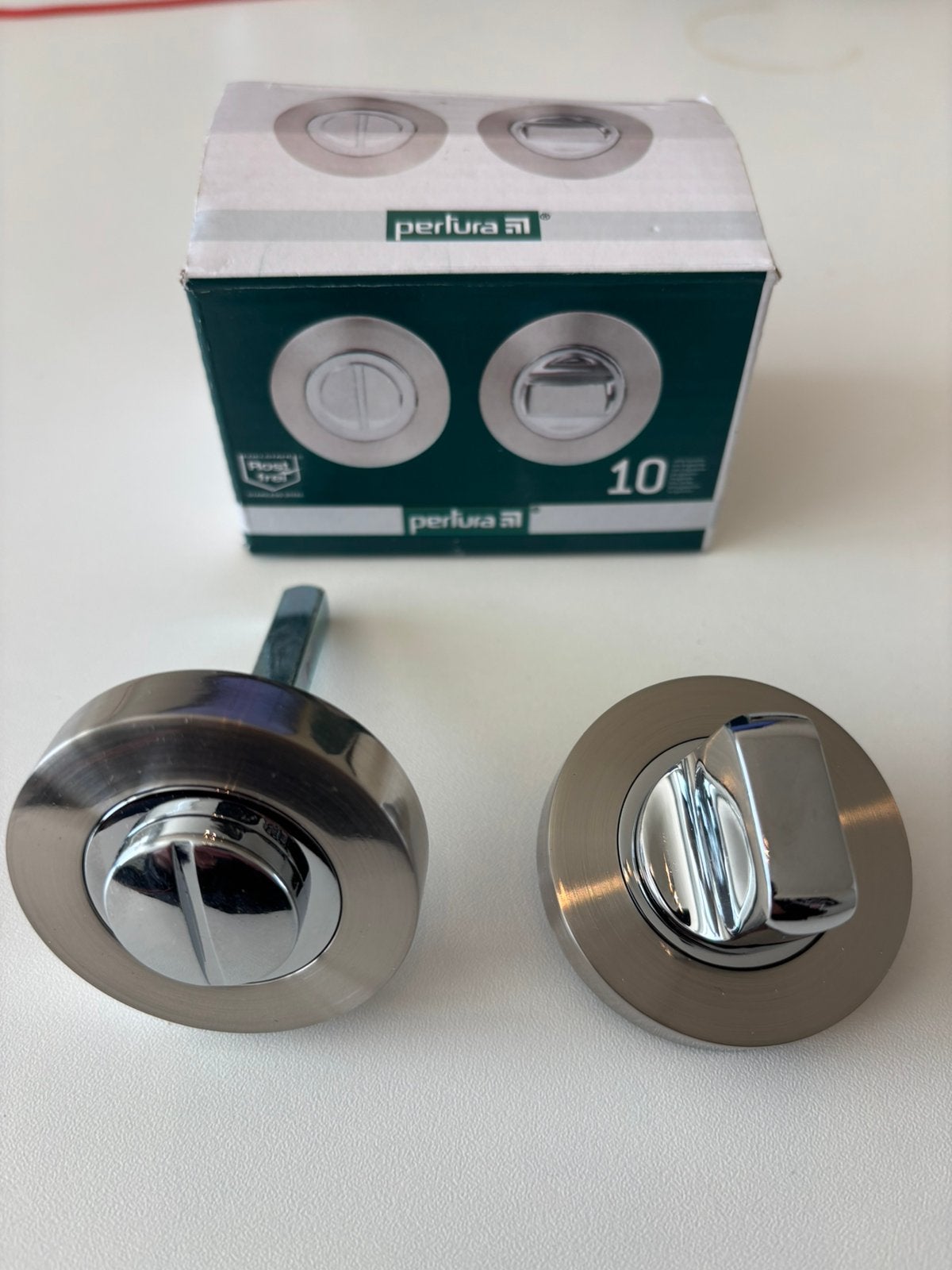 Pertura WC rozet rond, Ophalen of Verzenden, Nieuw, Rvs, Slot