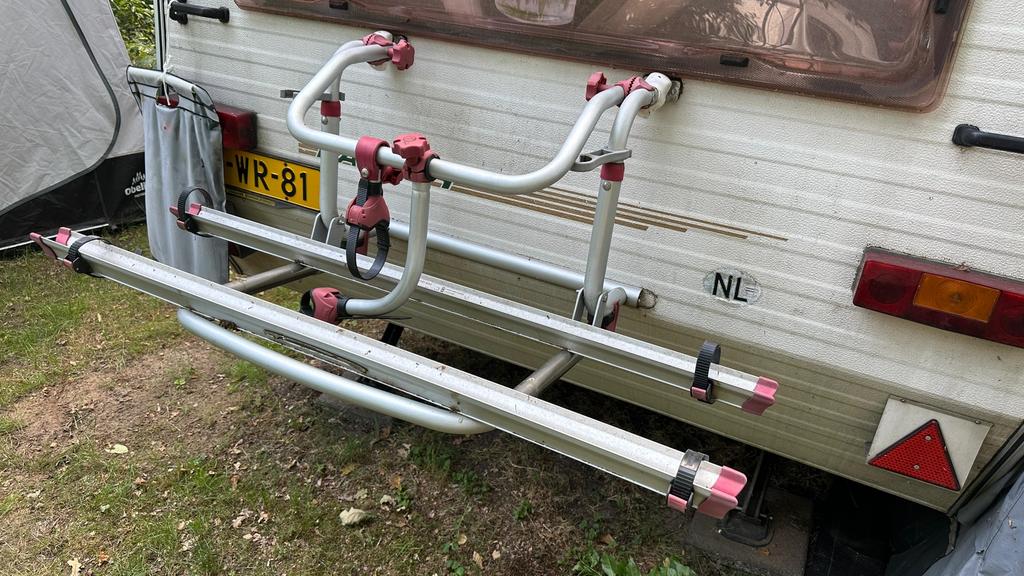 Fietsenrek voor op caraven of camper, Caravans en Kamperen, Caravan accessoires, Ophalen, Gebruikt