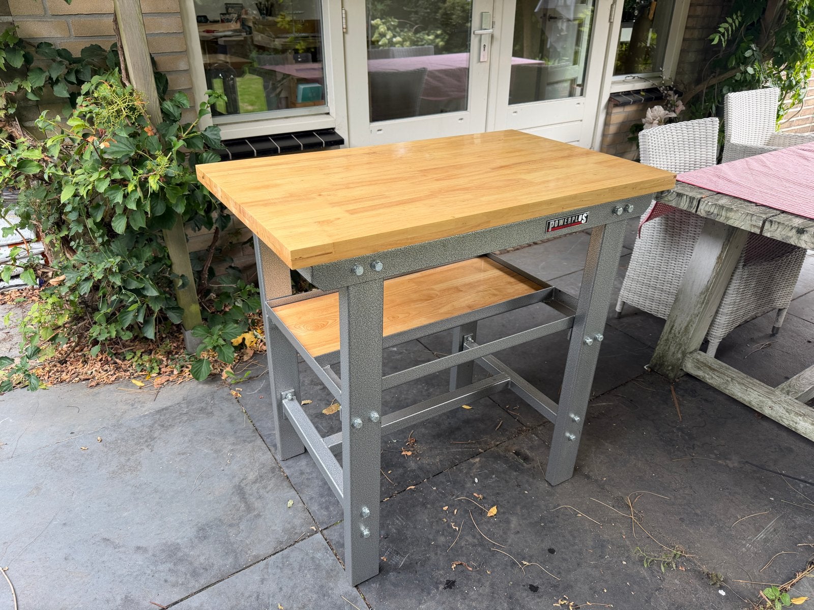 Professionele werkbank 100 cm met hardhouten blad, Doe-het-zelf en Verbouw, Werkbanken, Ophalen, Zo goed als nieuw, 70 tot 120 cm