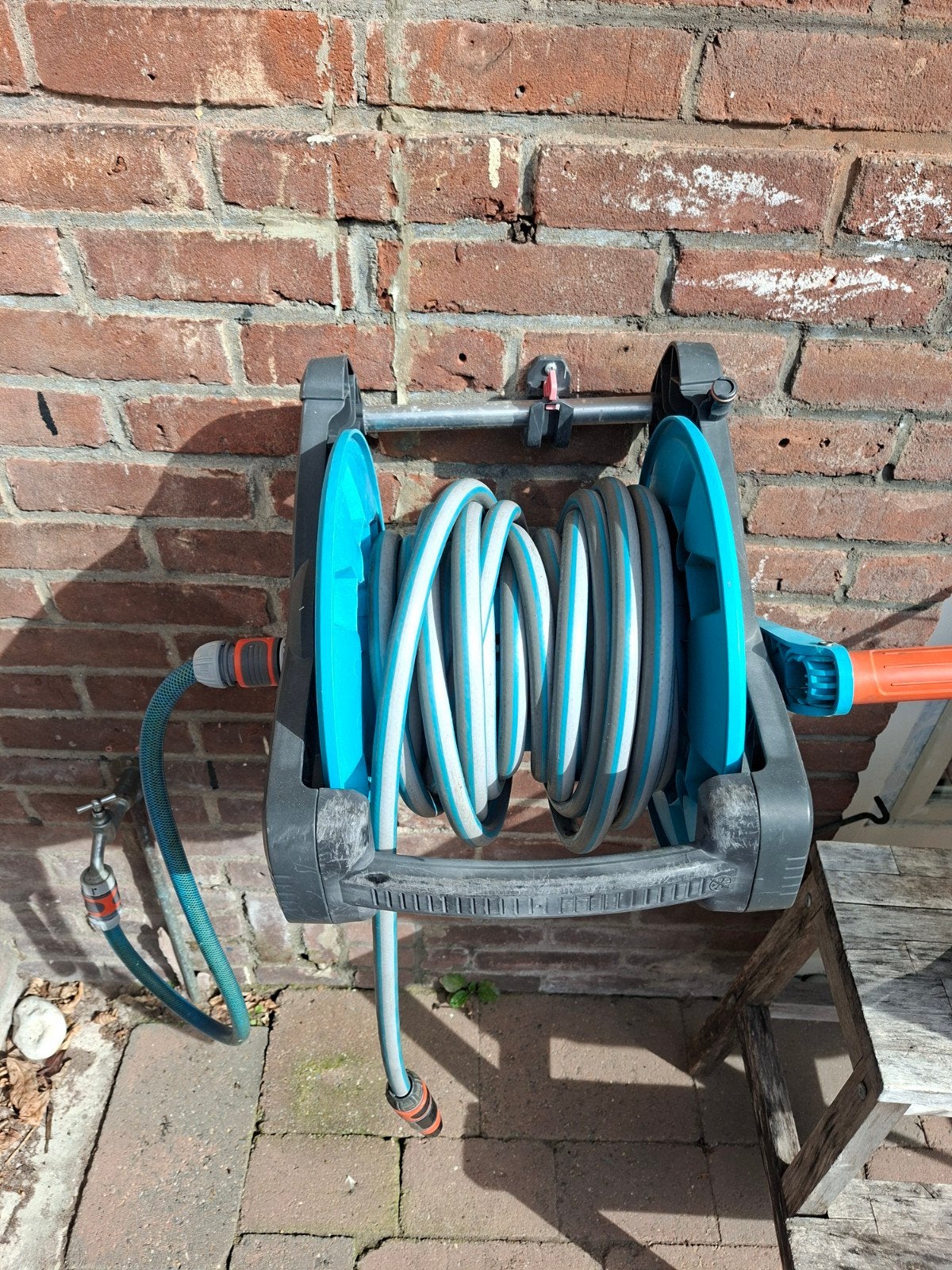 Gardena Tuinslanghaspel met slang, Ophalen, Gebruikt, Tuinslanghaspel