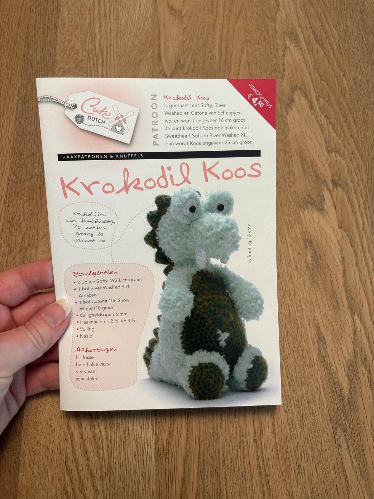 Haakpatroon Cutedutch Krokodil Koos - Maak je eigen knuffel!, Hobby en Vrije tijd, Ophalen of Verzenden, Nieuw, Haken, Patroon of Boek