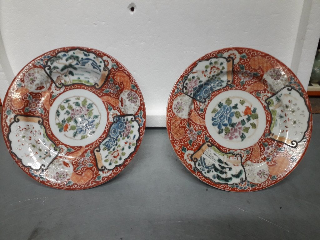 2 ANTIEKE CHINESE FAMILLE ROSE SCHOTELS in PERFECTE STAAT, Antiek en Kunst, Ophalen of Verzenden