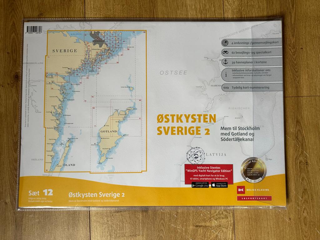 DK Satz 12 Oostkust Zweden 2 - Zeekaart van de Zweedse kust, 2000 tot heden, Europa Overig, Ophalen of Verzenden, Landkaart