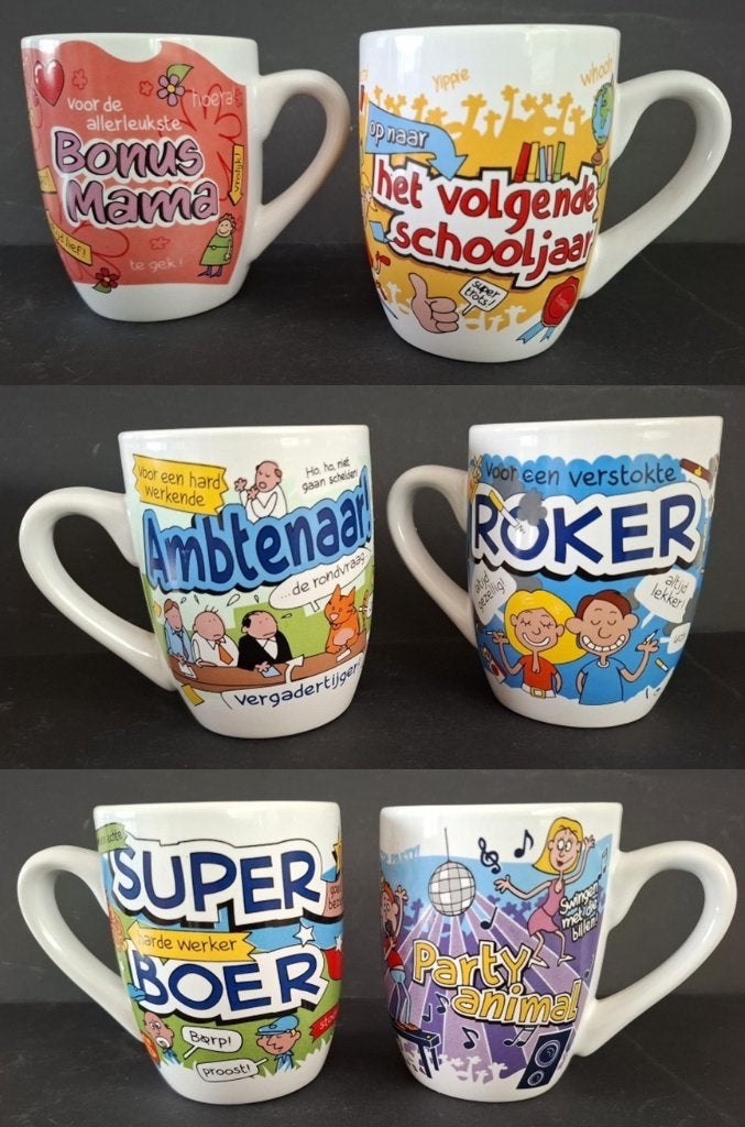 6 leuke mokken (nieuw), Nieuw, Overige stijlen, Aardewerk, Mok
