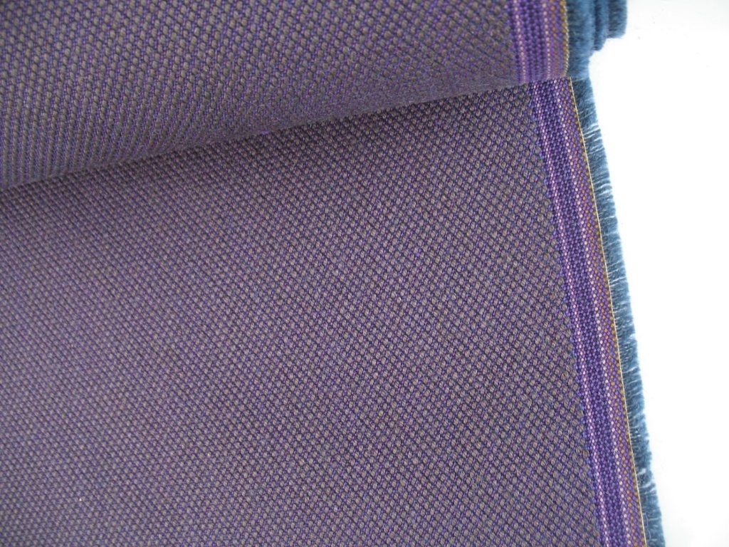 Kvadrat Steelcut Trio 2 683; paars+groen; restant meubelstof, Wol, 120 cm of meer, Paars, Ophalen of Verzenden