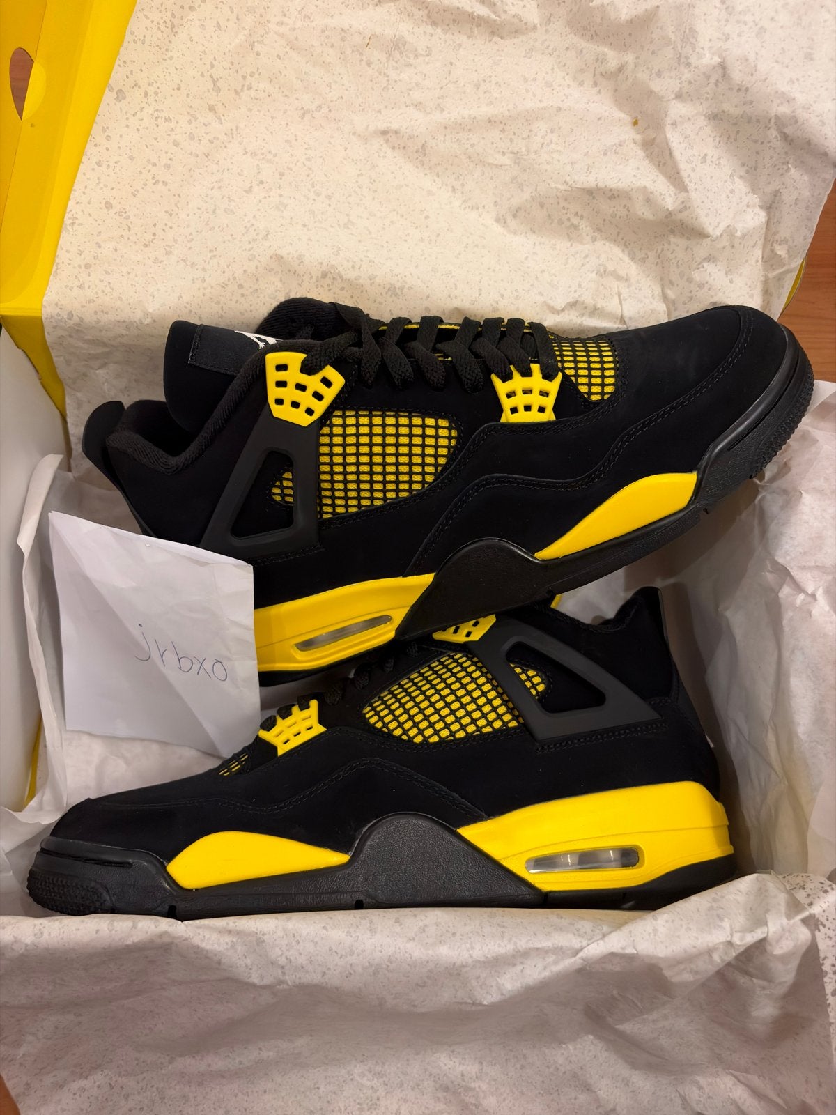 Nike Air Jordan 4 Retro Thunder (2023) EU 46 / US 12 DS, Verzenden, Nieuw, Zwart, Sneakers of Gympen