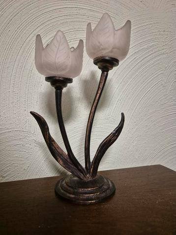 prachtig waxine licht met 2 glazen tulpen., Ophalen of Verzenden, Overige materialen