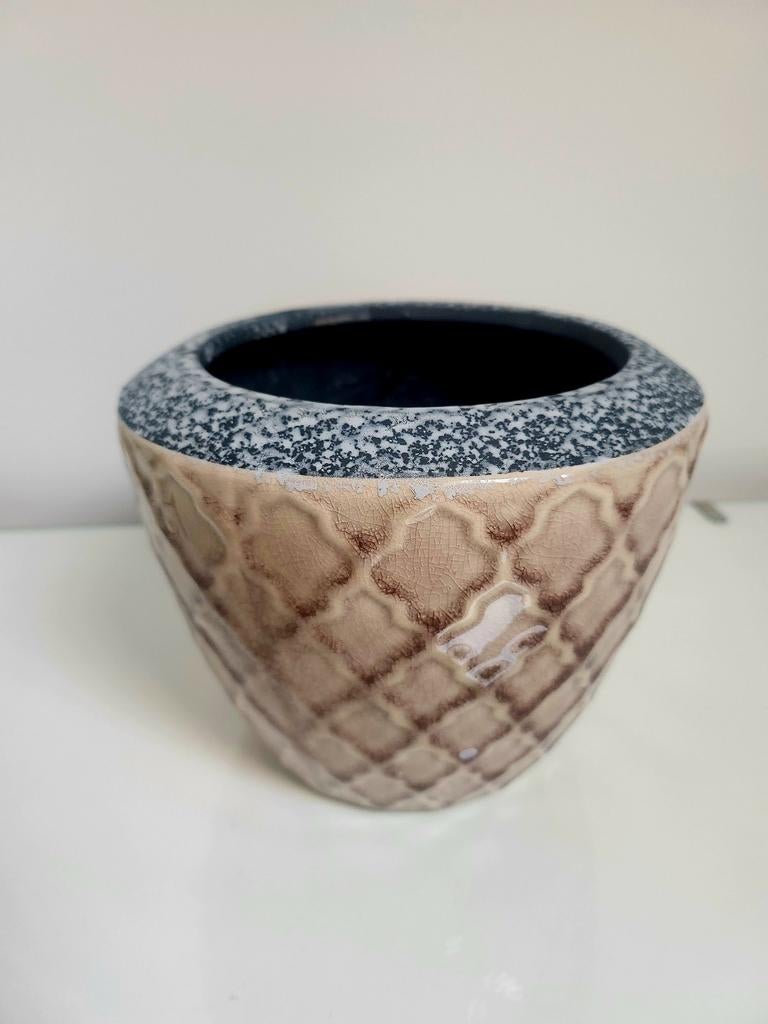 Small ceramic flower pot, Rond, Ophalen of Verzenden, Zo goed als nieuw, Balkon