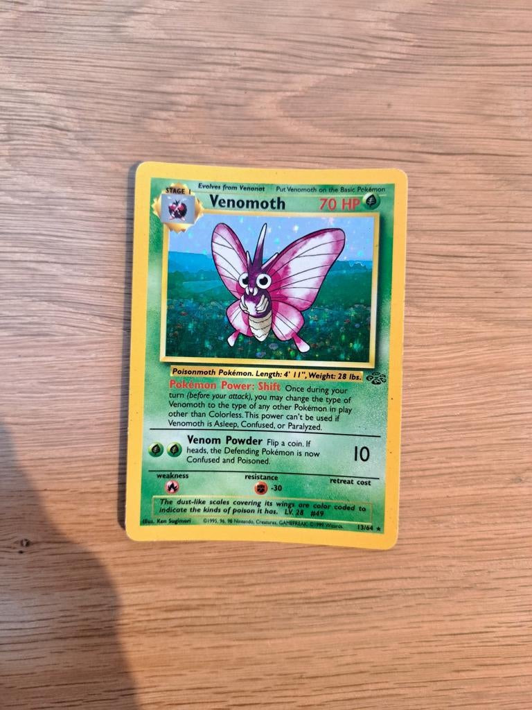 Pokémon kaart TCG – Venomoth – Jungle 13/64 – Holo, Ophalen of Verzenden, Gebruikt