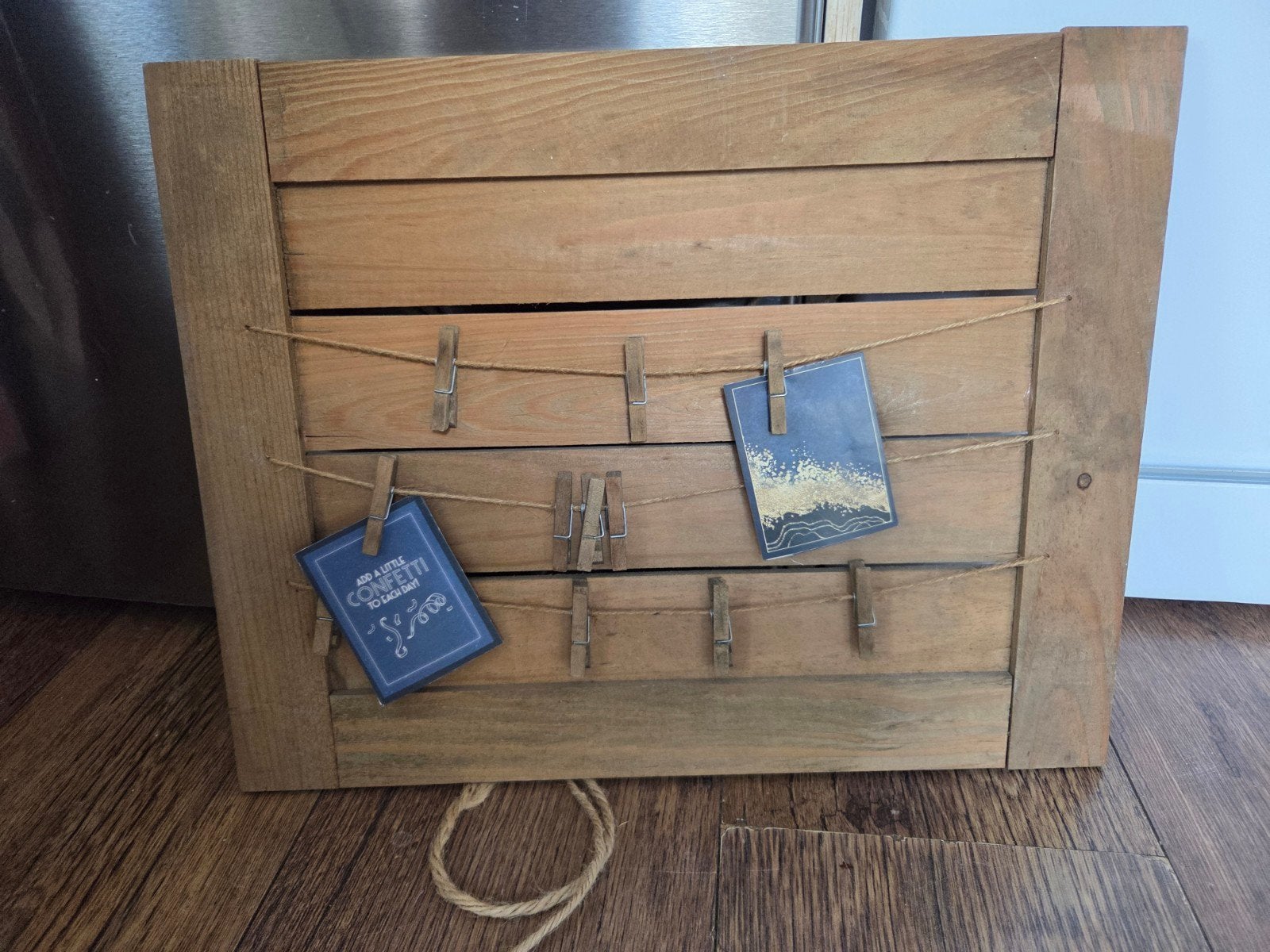 Rustiek houten fotobord/fotolijst - 32x43 cm, Ophalen, Zo goed als nieuw, Hout, Fotobord