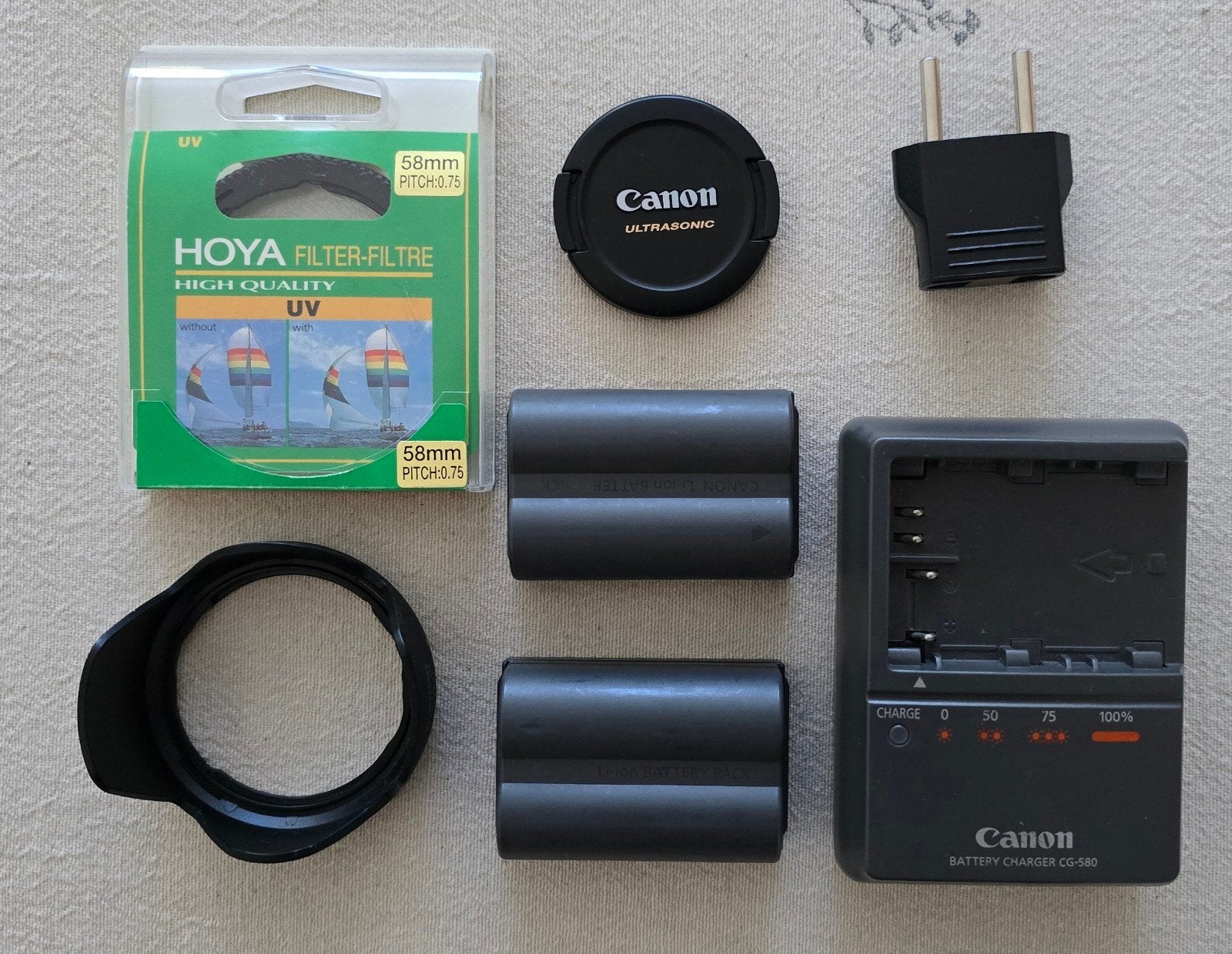 Canon Powershot Pro 1 accessoires, batterij, filter, lader, Audio, Tv en Foto, Fotografie | Filters, Gebruikt, UV-filter, Ophalen of Verzenden
