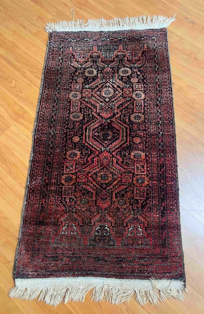 Vintage handgeknoopt Perzisch of Oosters tapijt 110/58 cm