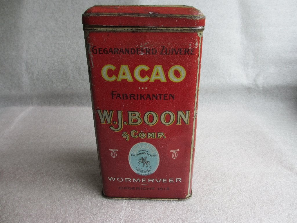Oud Cacao Blik van W.J.Boon Wormerveer, Ophalen of Verzenden, Gebruikt, Overige, Overige merken